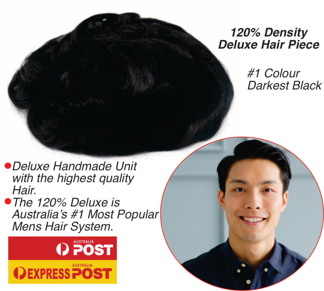 Mens Deluxe 120% Thin Skin Hair Piece $800
