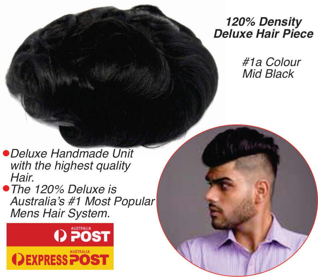 Mens Deluxe 120% Thin Skin Hair Piece $900