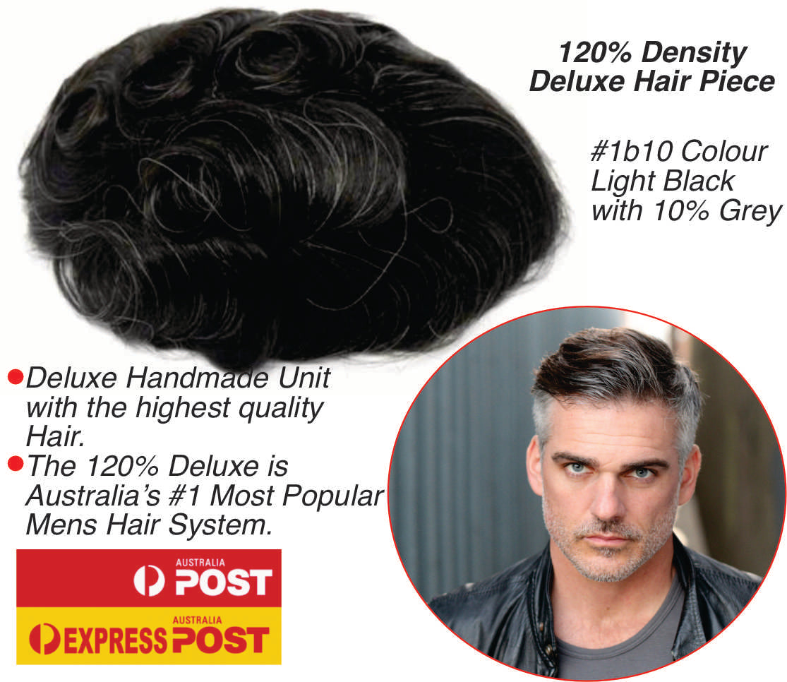 Mens Deluxe 120% Thin Skin Hair Piece $900