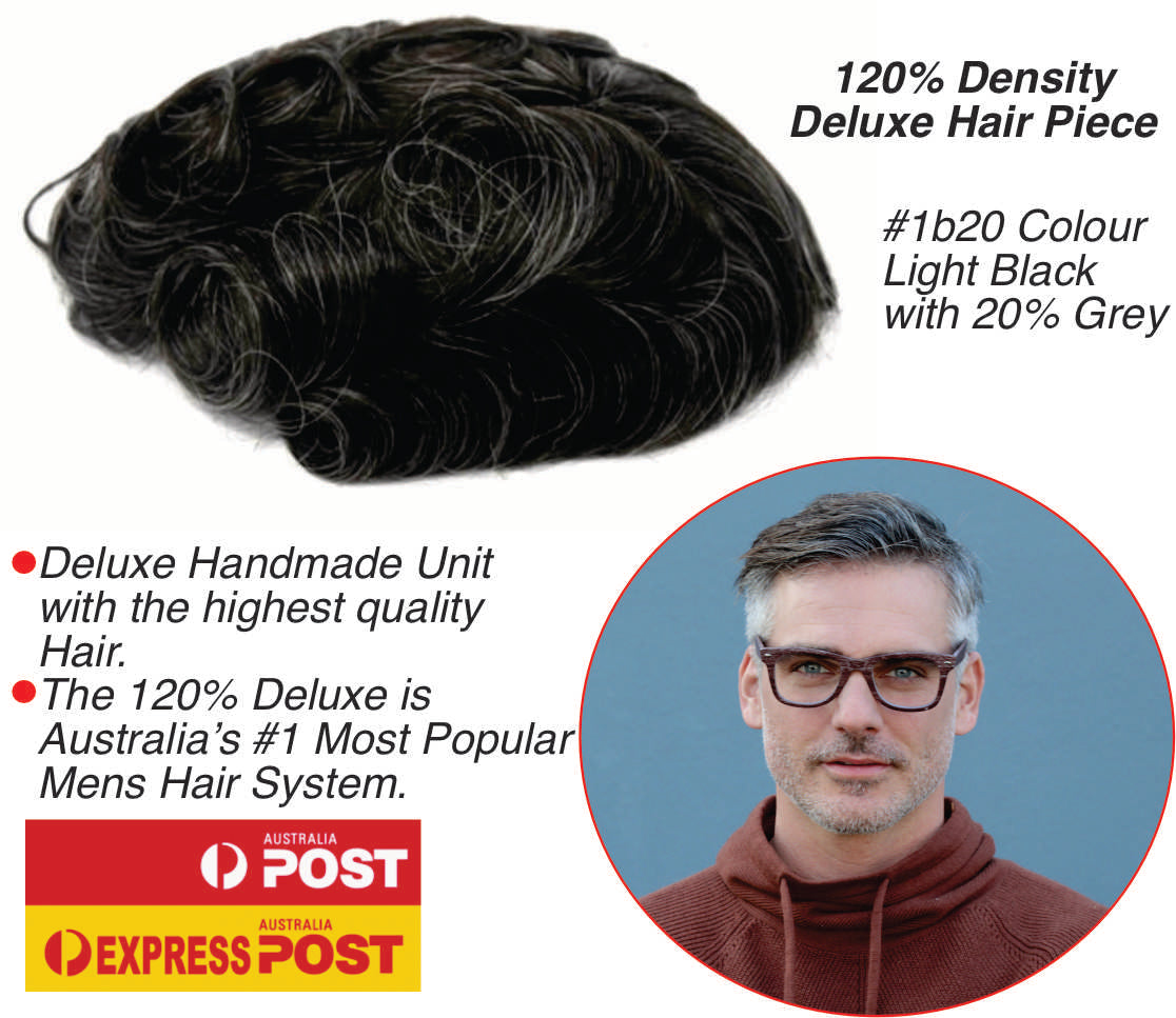 Mens Deluxe 120% Thin Skin Hair Piece $800