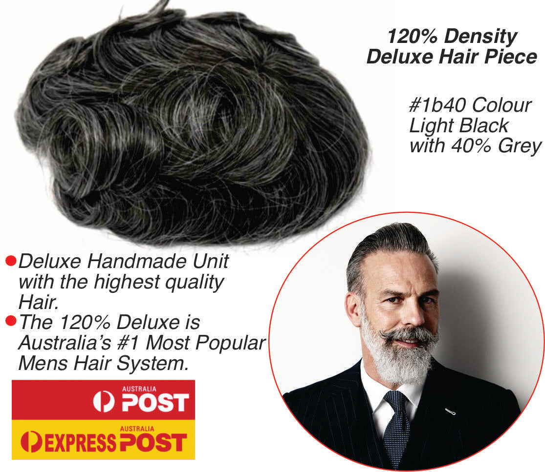 Mens Deluxe 120% Thin Skin Hair Piece $800
