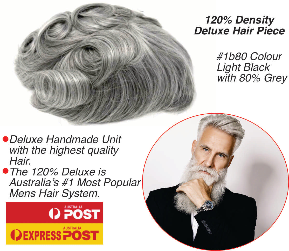 Mens Deluxe 120% Thin Skin Hair Piece $800