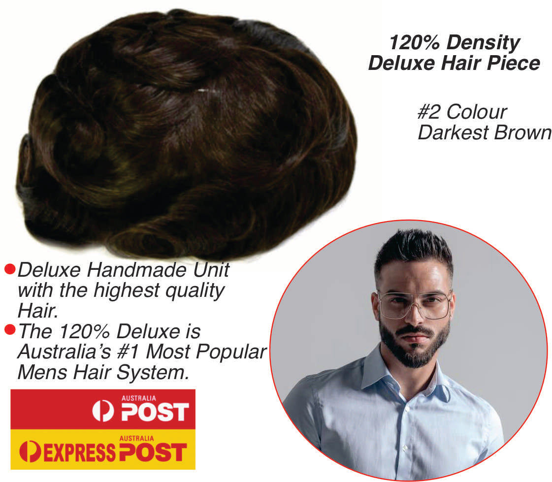 Mens Deluxe 120% Thin Skin Hair Piece $900