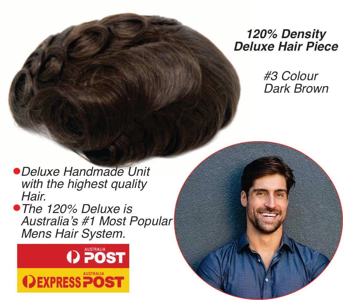 Mens Deluxe 120% Thin Skin Hair Piece $800