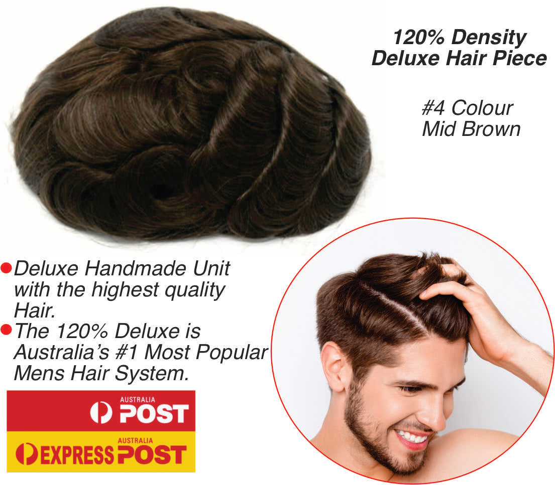Mens Deluxe 120% Thin Skin Hair Piece $800