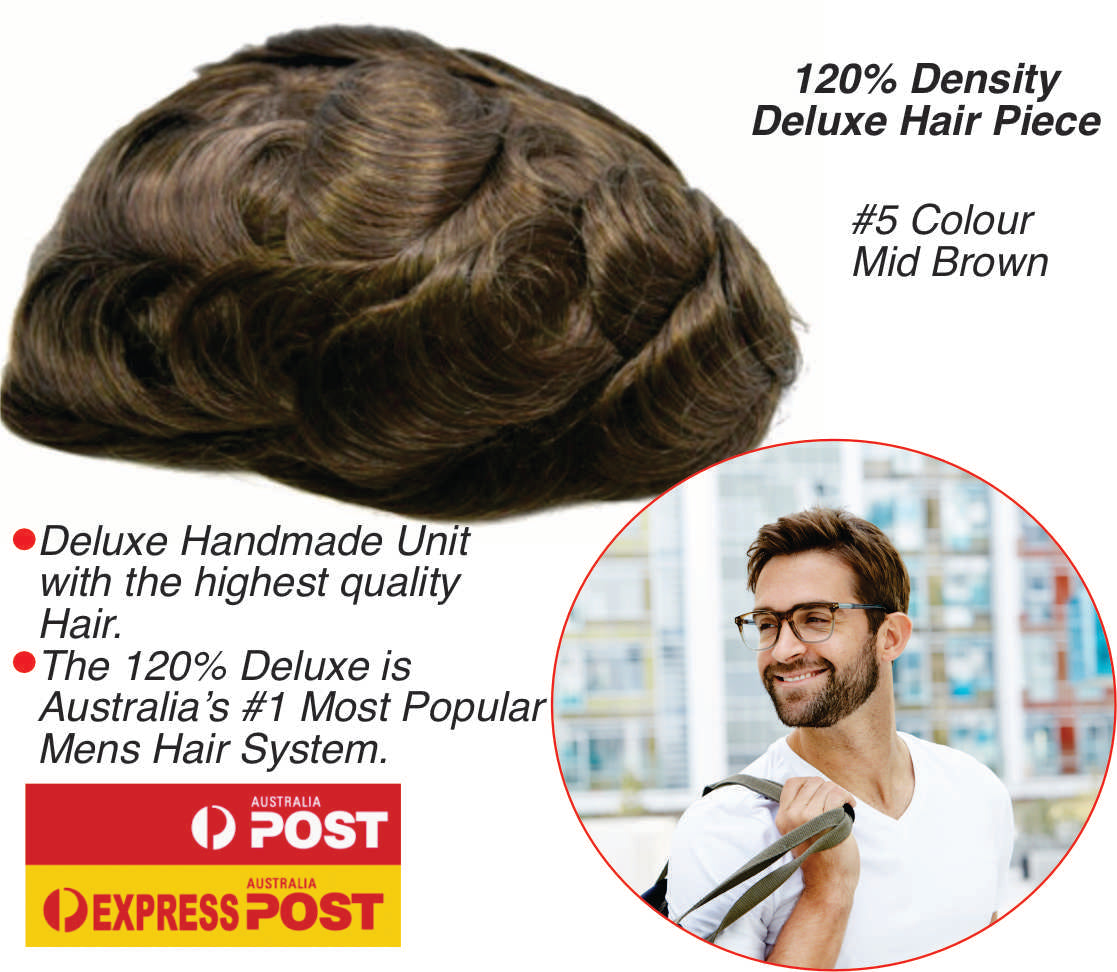 Mens Deluxe 120% Thin Skin Hair Piece $800