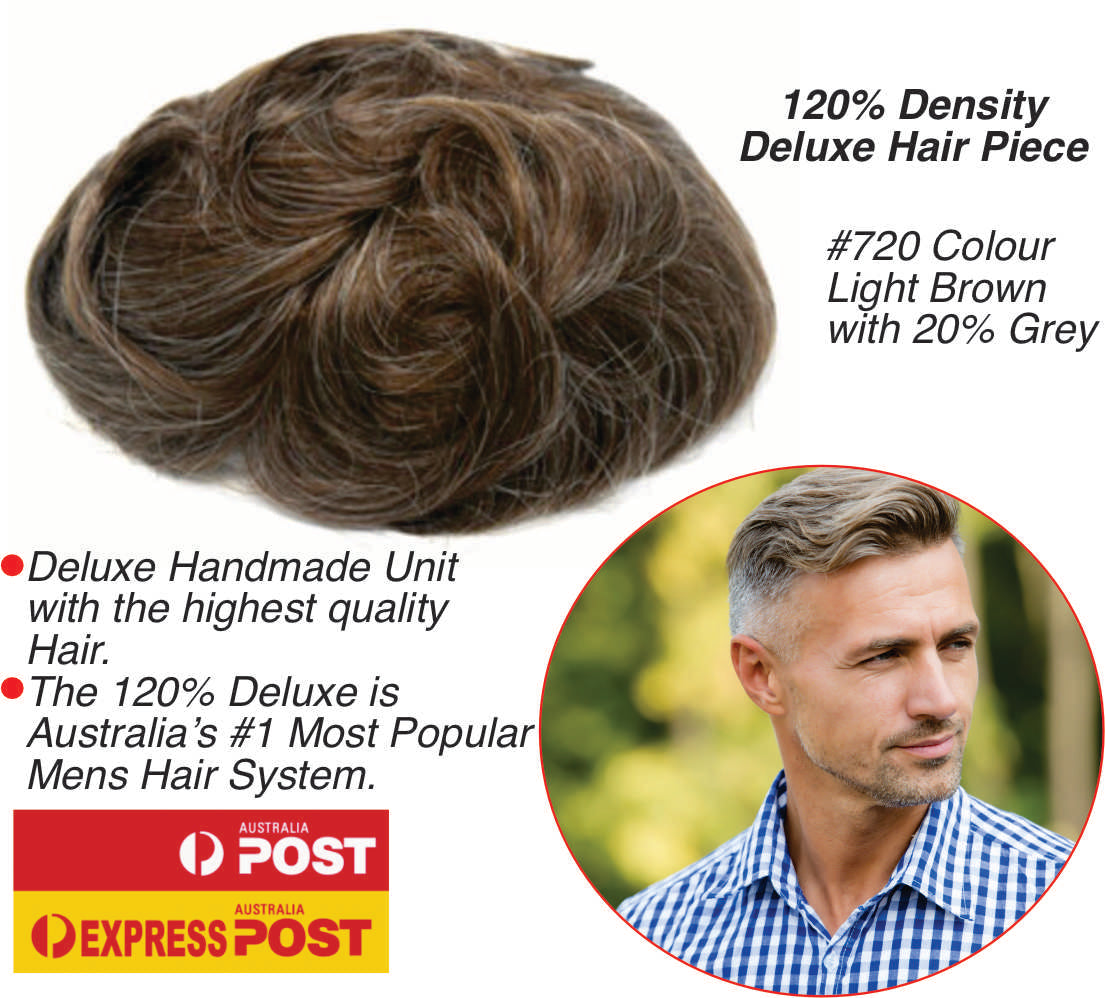 Mens Deluxe 120% Thin Skin Hair Piece $800