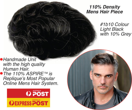 #1B10 LIGHT Black Thin Skin Hair Piece ON SALE $400. Normally $800