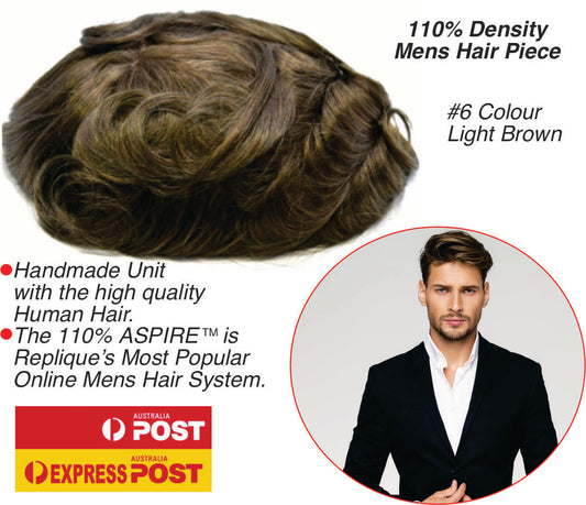 #6 Light Brown Thin Skin Hair Piece ON SALE $400. Normally $800