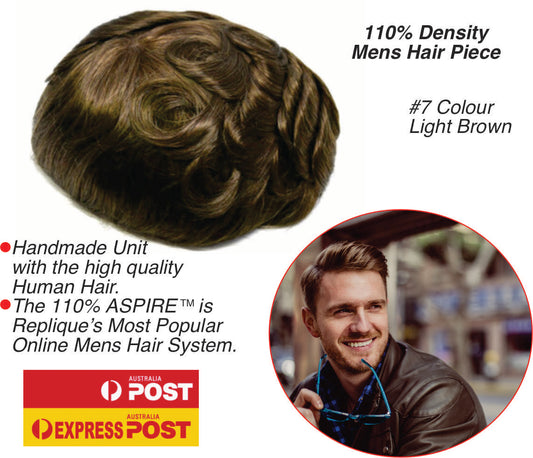 #7 Light Brown Thin Skin Hair Piece ON SALE $400. Normally $800